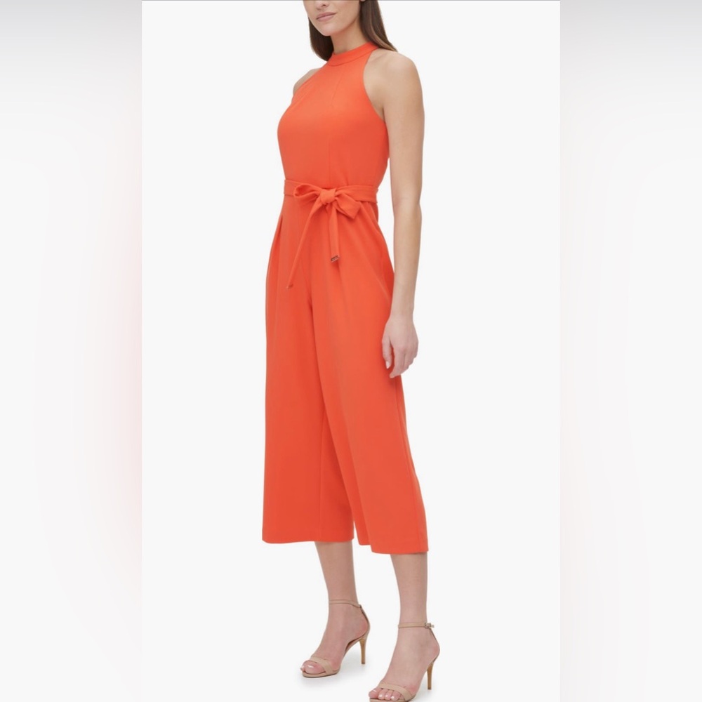 NWT Tommy Hilfiger Halter Neck Cropped Jumpsuit - Picture 2 of 7